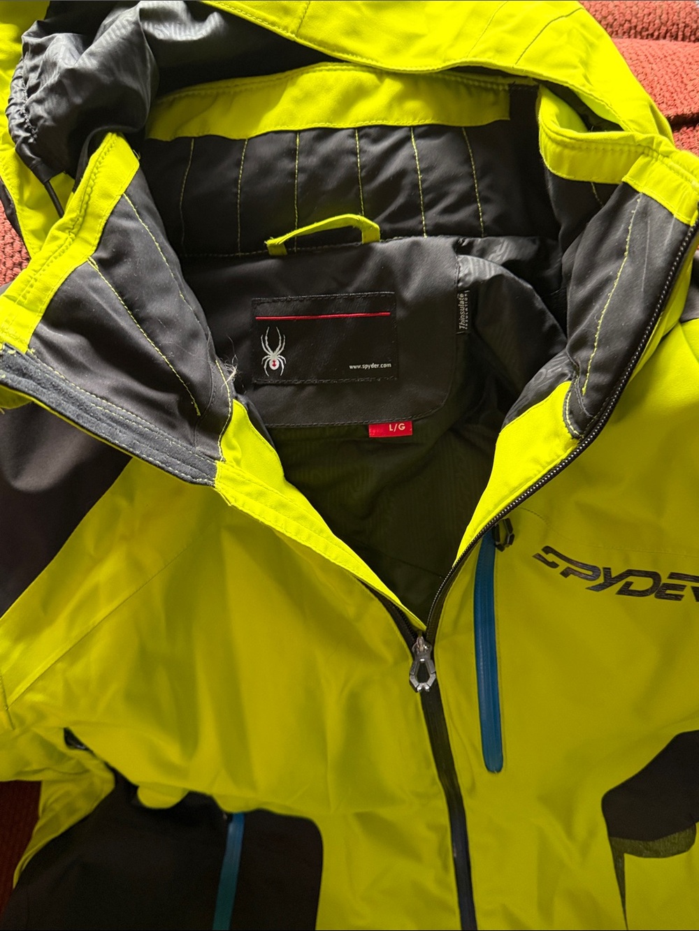Spyder Men’s Neon Lime Ski Jacket with Contrasting Black Panels